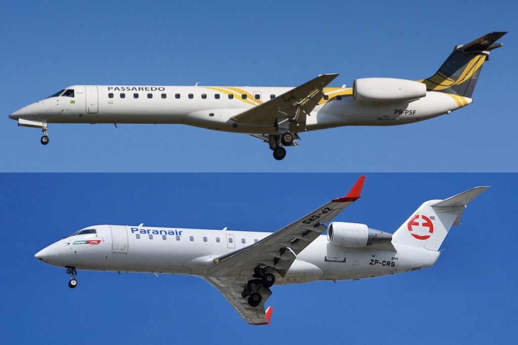 Compare as principais diferenças entre o Embraer 145 e o CRJ-200