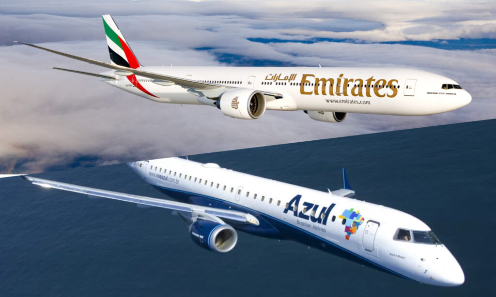 Azul e Emirates expandem parceria para oferecer benefícios em programas de fidelidade  