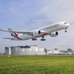 Primeiro A350 da Emirates decola pela 1ª vez