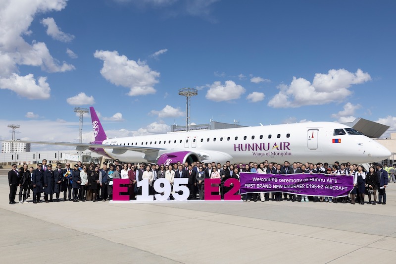 Hunnu Air inicia voos com o seu primeiro E195-E2 3 Hunnu Air inicia voos com o seu primeiro E195-E2