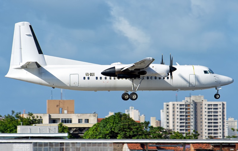 Do Suriname para a Somália: Fokker 50 realiza parada no Brasil 1 Do Suriname para a Somália: Fokker 50 realiza parada no Brasil
